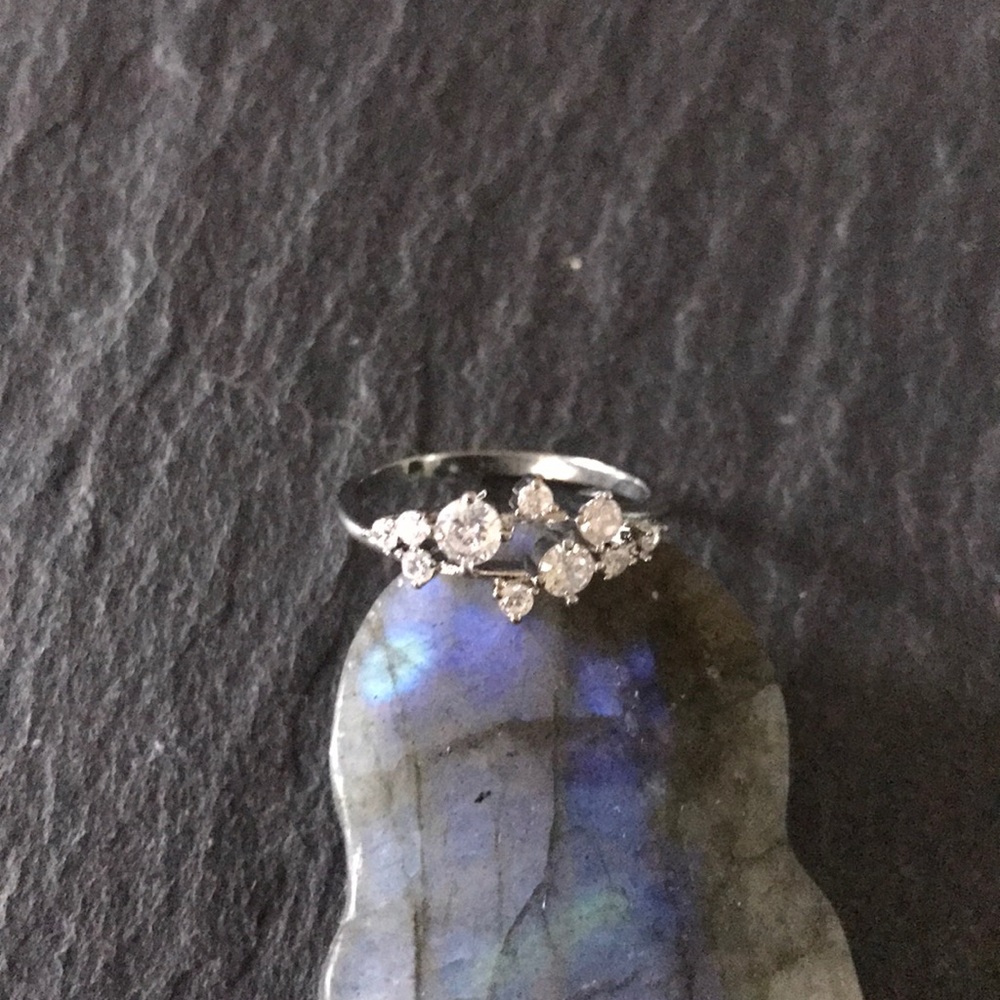 Silver toned or Rose gold and white sapphire ring - Picture 8 of 8